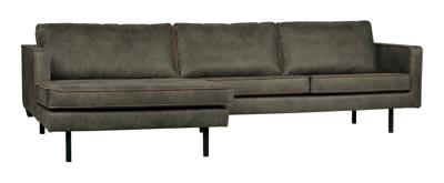 WOOOD Loungebank 'Rodeo' Links, Eco Leder, kleur Legergroen