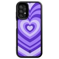 Samsung Galaxy A13 4G zwarte case - Hart swirl paars - thumbnail
