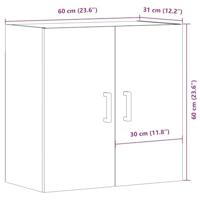 Wandkast 60x31x60 cm bewerkt hout artisanaal eikenkleurig - thumbnail