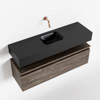 MONDIAZ ANDOR 100cm toiletmeubel dark brown. LEX 100cm wastafel urban midden geen kraangat - thumbnail