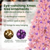VidaXL Kunstmatig voorverlicht kerstboom met 300 led roze 180 cm pvc - thumbnail