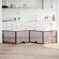 Hondenhek inklapbaar 4 panelen 320 cm populierenhout bruin - thumbnail