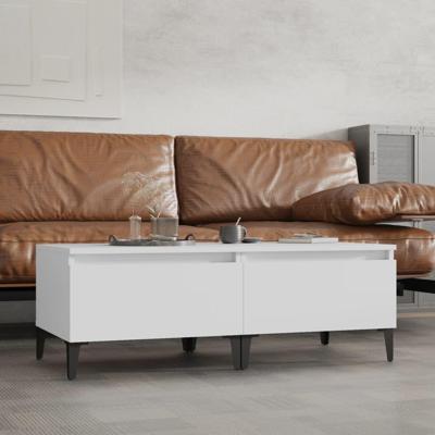 Bijzettafels 2 st 50x46x35 cm bewerkt hout wit Bijzettafels 2 st 50x46x35 cm bewerkt hout wit