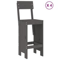 5-delige Tuinbarset massief grenenhout grijs - thumbnail