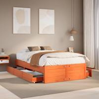 Bedframe zonder matras met lades grenenhout wasbruin 120x190 cm - thumbnail