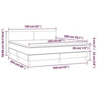 Boxspring met matras en LED fluweel donkergroen 160x200 cm - thumbnail