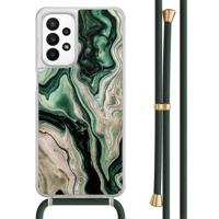 Samsung Galaxy A23 hoesje met koord - Green waves - thumbnail