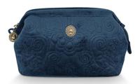 Pip Studio Pip Studio Cosmetic Purse Small Velvet Quiltey Days Blue 19x12x8.5cm - thumbnail