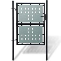 Zwarte enkele deur schuttingpoort 100x150 cm - thumbnail