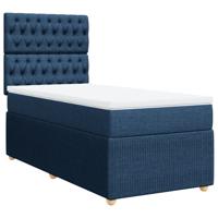 Boxspring met matras stof blauw 120x200 cm - thumbnail