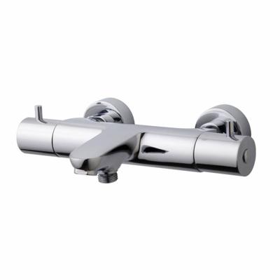 Badkraan Wiesbaden Caral | Opbouw | Thermostaatkraan | 2-weg | hoh 15 cm | 2-knops | Rond | Chroom