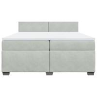 Boxspring met matras fluweel lichtgrijs 200x200 cm - thumbnail
