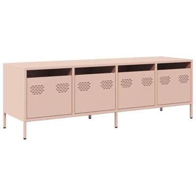 Tv-meubel 135x39x43,5 cm koudgewalst staal roze