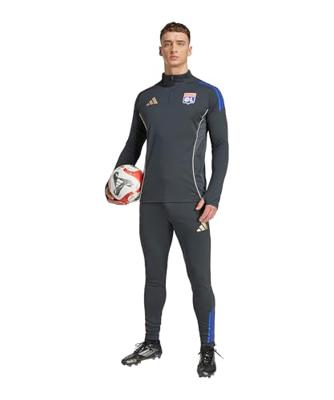 adidas Olympique Lyon Trainingstrui 1/4-Zip 2025-2026 Donkergrijs Goud Rood Blauw - thumbnail