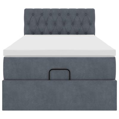 Ottoman bed met matras en LED's 140x190cm fluweel donkergrijs - thumbnail