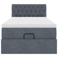 Ottoman bed met matras en LED's 180x200cm fluweel donkergrijs - thumbnail