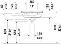 Wastafel Duravit D-Neo Met Overloop Kraanvlak 1 Kraangat 55 cm Hoogglans Wit Duravit - thumbnail
