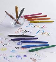 Brushpen Pentel SES15C Sign Artist standaardkleuren assorti blister à 4 stuks - thumbnail
