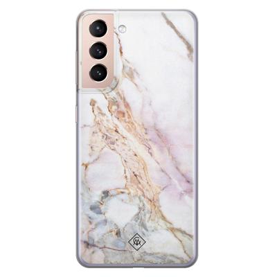 Samsung Galaxy S21 Plus siliconen telefoonhoesje - Parelmoer marmer Samsung Galaxy S21 Plus siliconen telefoonhoesje - Parelmoer marmer