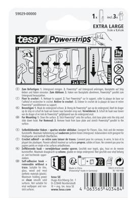 tesa Powerstrips XL Lijmhaak rechthoekig Wit Inhoud: 1 stuk(s) tesa Powerstrips XL Lijmhaak rechthoekig Wit Inhoud: 1 stuk(s)