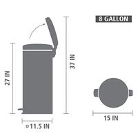 Brabantia pedaalemmer NewIcon 30 liter mineral infinity grey - thumbnail