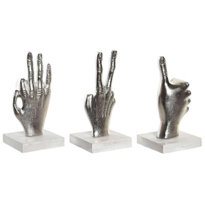 Decoratieve figuren DKD Home Decor Zilverkleurig 10 x 10 x 20 cm (3 Stuks) Decoratieve figuren DKD Home Decor Zilverkleurig 10 x 10 x 20 cm (3 Stuks)