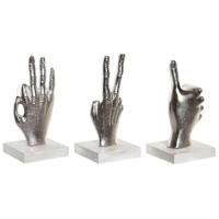 Decoratieve figuren DKD Home Decor Zilverkleurig 10 x 10 x 20 cm (3 Stuks) - thumbnail