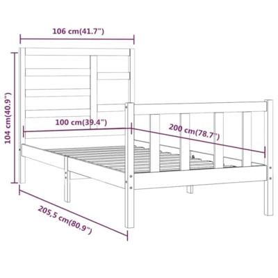 Bedframe zonder matras massief grenenhout 100x200 cm