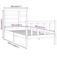 Bedframe zonder matras massief grenenhout 100x200 cm - thumbnail