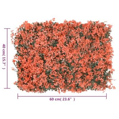 VidaXL Hek met kunstesdoornblad 24 st 40x60 cm lichtrood