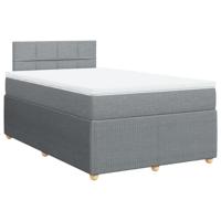 Boxspring met matras stof lichtgrijs 140x190 cm - thumbnail