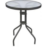 Terrastafel met glasplaat ⌀ 60 cm antraciet - thumbnail