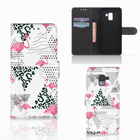 Samsung Galaxy A8 Plus (2018) Telefoonhoesje met Pasjes Flamingo Triangle - thumbnail