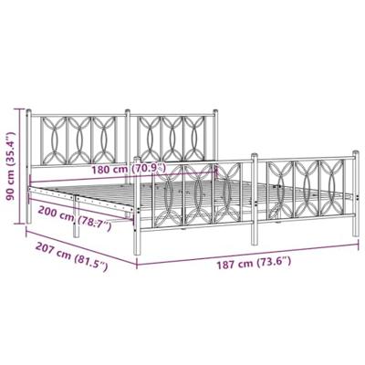 Bedframe met hoofd- en voeteneinde metaal wit 180x200 cm