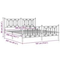 Bedframe met hoofd- en voeteneinde metaal wit 180x200 cm - thumbnail