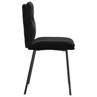 Eetkamerstoelen 2 st fluweel zwart - thumbnail