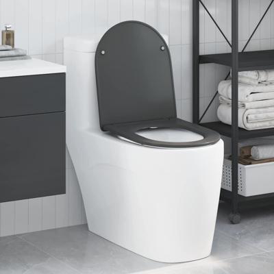 VidaXL Toiletzitting antraciet 47 x 36 x 3,4 cm duroplast
