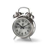 Ouderwetse analoge wekker zilver - thumbnail