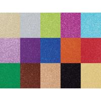 Glitterkarton folia 50x70cm 300gr 15vel 15kleuren - thumbnail