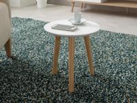 Bijzettafel rond IMOTEP 32 cm wit-pijnboom - thumbnail