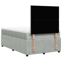 Boxspring met matras fluweel lichtgrijs 120x200 cm - thumbnail