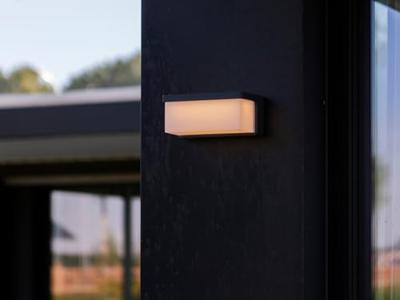 Buitenlamp hybride zon zwart Zelna solar + 220 v gevelverlichting grijs LED warm wit 19 cm - thumbnail