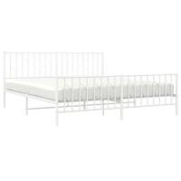 Bedframe met hoofd- en voeteneindemetaal wit 183x213 cm - thumbnail