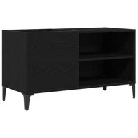 Platenkast met plank Zwart eiken 84.5 x 38 x 48 cm Bewerkt hout - thumbnail