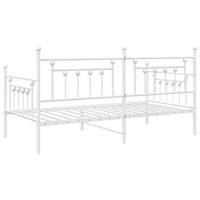 Bedframe voor een daybed met hoofdeinde Wit 90 x 190 cm Staal - thumbnail