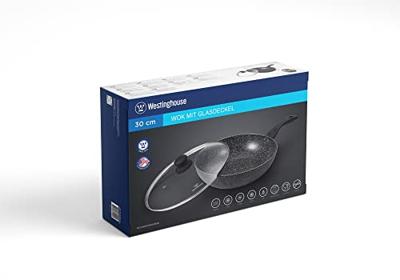 Westinghouse Wokpan Inductie Ø 32 cm Zwart Marmer met Deksel Westinghouse Wokpan Inductie Ø 32 cm Zwart Marmer met Deksel