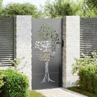Tuinpoort, Tuinpoort 85x75 cm Corten Staal Boomontwerp Zwart - thumbnail