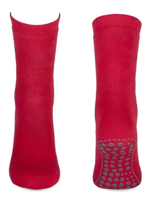 Antislip sokken met ABS noppen 1 paar - Katoenen Grip sokken - Tegen uitglijden - DSS8600/8615 - Rood | Dames slip - Onderbroek - Ondergoed -