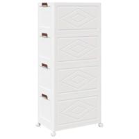 Opbergbox stapelbaar met wielen 4-laags 75 L 65x40x145 cm - thumbnail