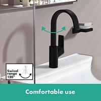Wastafelmengkraan HansGrohe Vivenis Eengreeps 210 Met Draaibare Uitloop En Trekwaste Mat Zwart - thumbnail